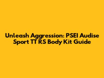 Unleash Aggression: PSEI Audise Sport TT RS Body Kit Guide
