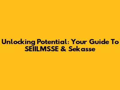 Unlocking Potential: Your Guide To SEIILMSSE & Sekasse