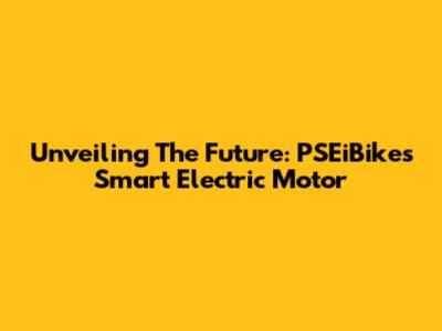 Unveiling The Future: PSEiBike's Smart Electric Motor