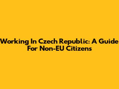 Working In Czech Republic: A Guide For Non-EU Citizens