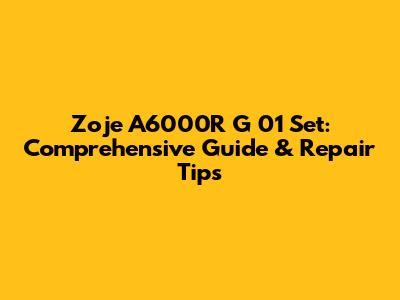 Zoje A6000R G 01 Set: Comprehensive Guide & Repair Tips